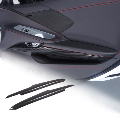 Carbon Fiber ABS Interior Door Panel Cover Trim Frame for Corvette C8 20-26 3