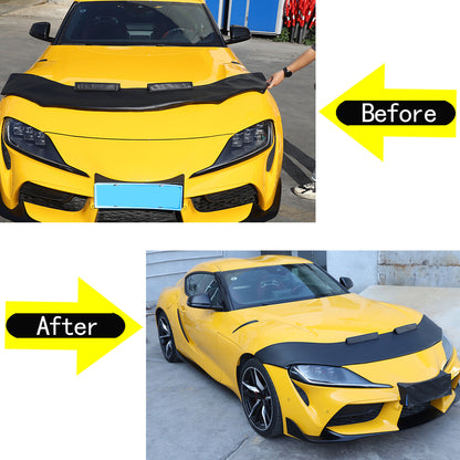 Black Hood Sand Guard Protection Forming Cover For Toyota Supra 2019-2022 US 5