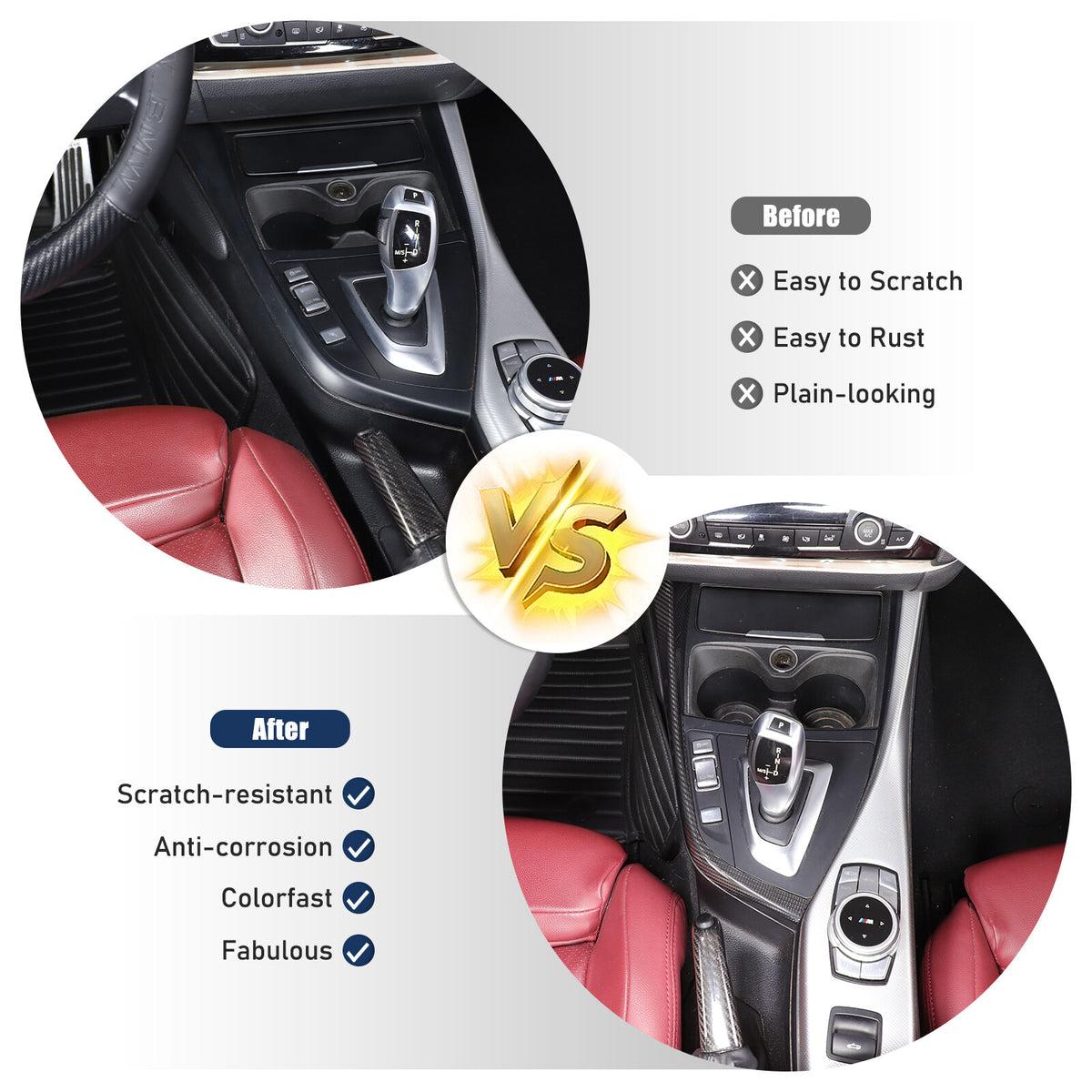 Real Carbon Fiber Gear Shift Side Trim L Strip For BMW 2 Series F22 F23 2014-19 19