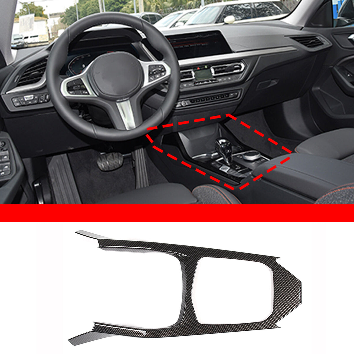 ABS Carbon Center Console trim Cover for BMW 1 Series 118i 128ti Hatchback 20-24 3