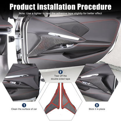 Real Honeycomb Carbon Fiber Interior Door Panel Cover Trim For Corvette C8 20-26 9