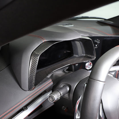 Dry Carbon Fiber Dashboard Speedmeter Panel Trim Decor For Corvette C8 2020-25 17