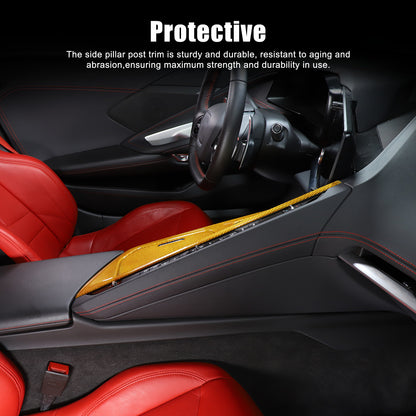 Real Carbon Fiber Center Console Gear Shift Panel Cover For Corvette C8 2020-25 19