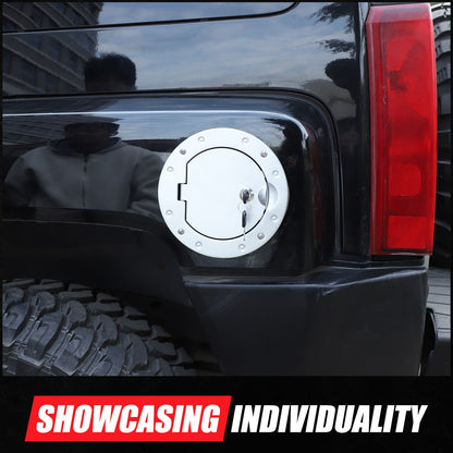 Silver Gas Cap Cover Fuel Filler Door Locking Anti-theft For Hummer H3 05-09 US 11