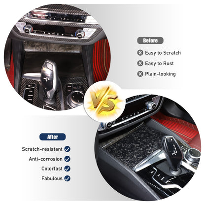 Forged Real Carbon Fiber Center Cup Holder Trim For BMW 5 Series G30 2018-2022 23