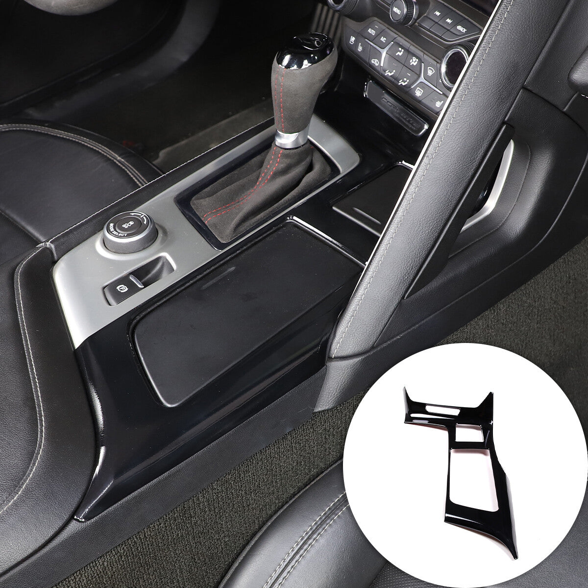 Glossy Black Interior Gear Shift Panel Cover For Corvette C7 2014-2019 8