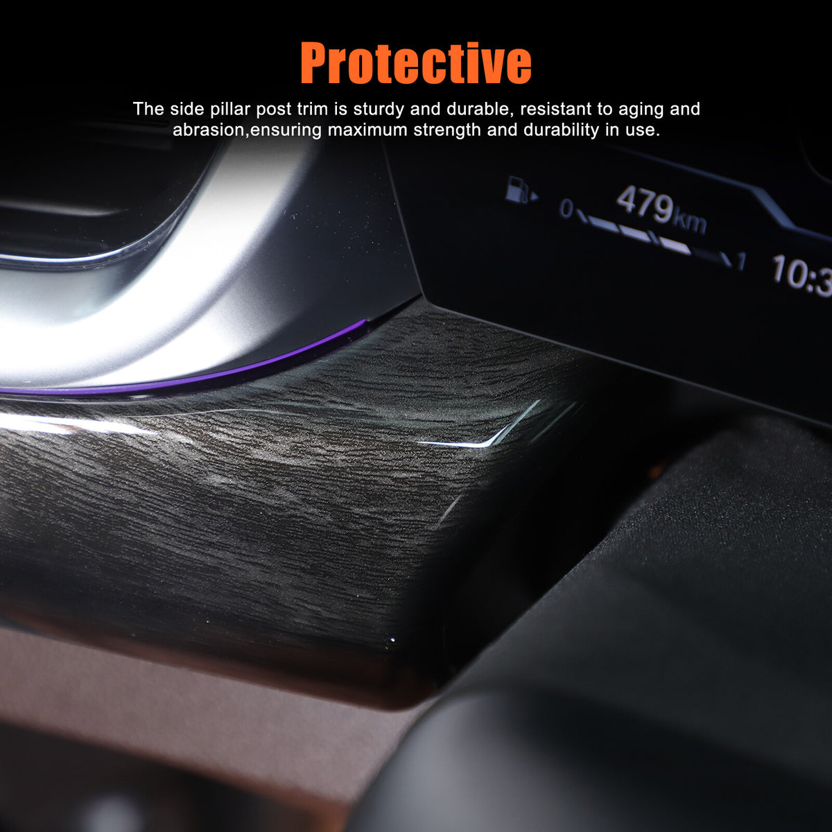 Black Grain Center Console Dashboard Cover Trim for BMW X1 U11 2023-2025 23