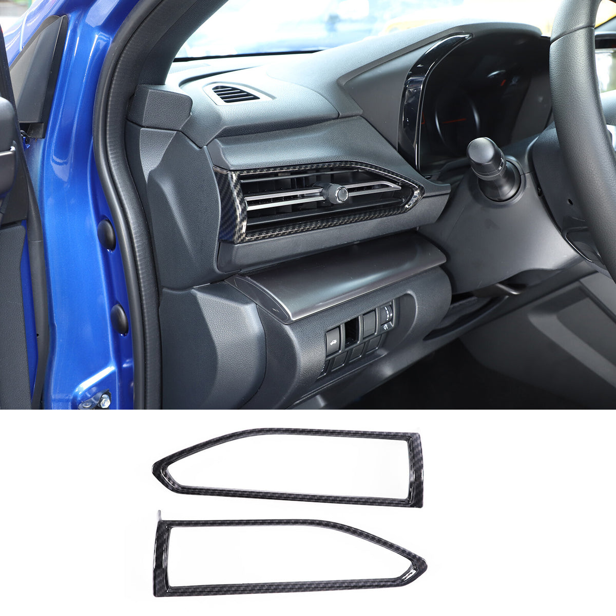 ABS Carbon Fiber Interior Center Console Cover Trim Set for Subaru WRX VB 22-24 7