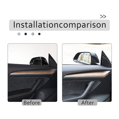 Pear Wood Grain ABS Interior Door Panel Trim For Tesla Model 3/Y 2021-2022 11