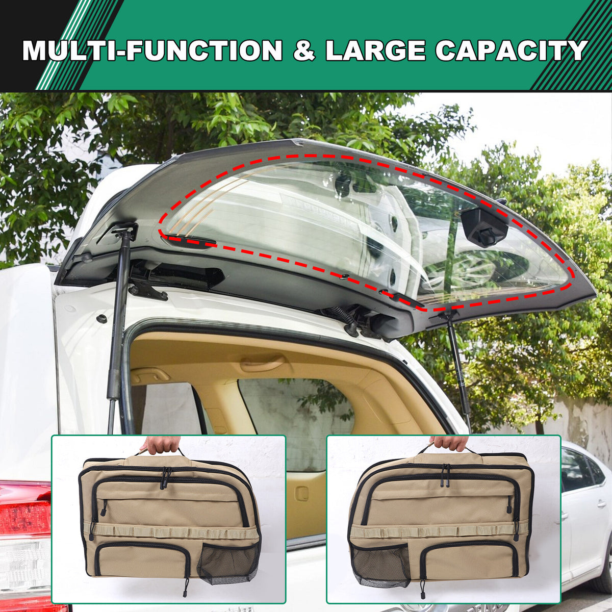 Tailgate Rear Trunk Storage Bag For Toyota Land Cruiser Prado LC/FJ150 10-17 9