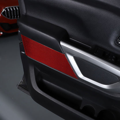 Red Carbon Fiber Inner Door Trim Panel Sticker For Nissan Titan 2016-23 3