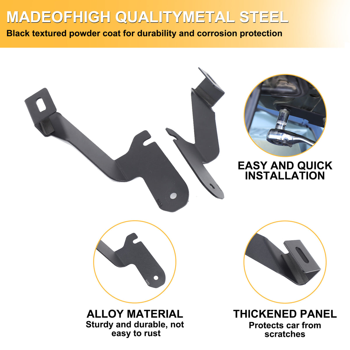 Carbon Steel Hood Spotlight Bracket Holder For Land Rover Defender L663 2020+ 5