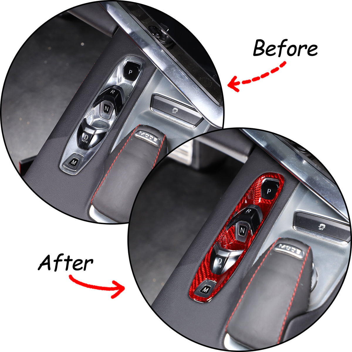 Red Real Carbon Fiber Interior Full Decor Cover Trim Kit for Corvette C8 2020-25 - Variants 6-10 48