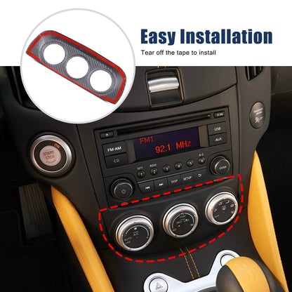 Real Dry Carbon Fiber Center Console AC Switch Trim Cover For Nissan 400Z Z34 16