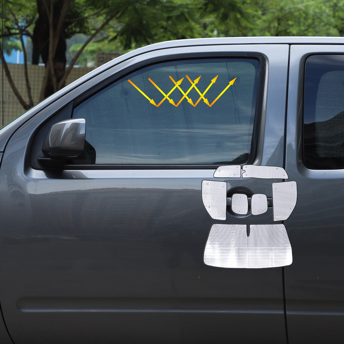 Car Sun Shade Windshield Window Cover For Nissan Frontier King Cab 13-21 US 2