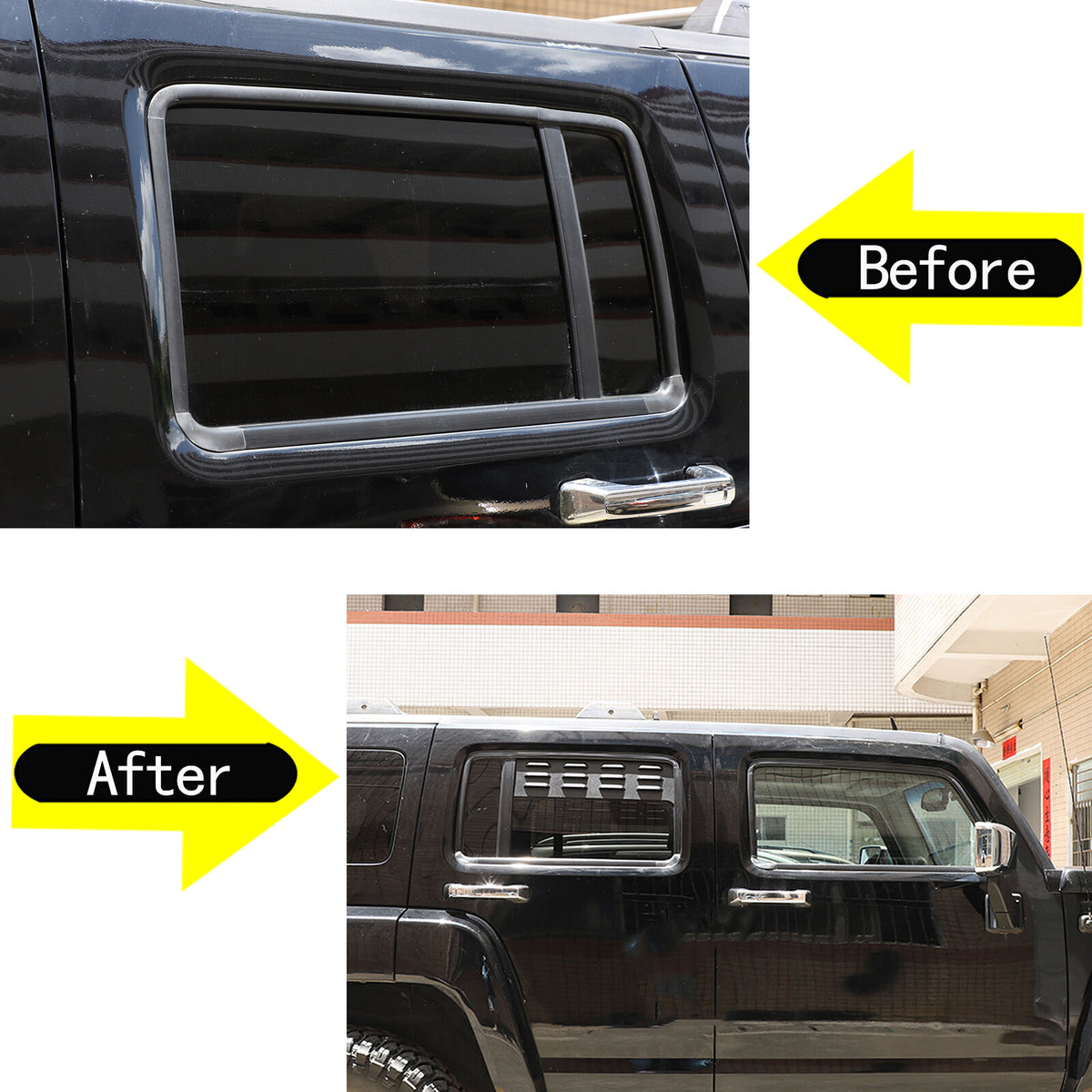 Front & Rear Window Glass Louver Air Vent Panel Trim For Hummer H3 2005-09 US 23
