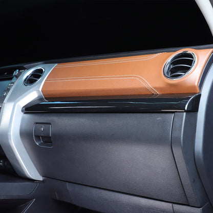 Glossy Black ABS Dashboard Cover Strip Trim For Toyota Tundra 2014-2021 5