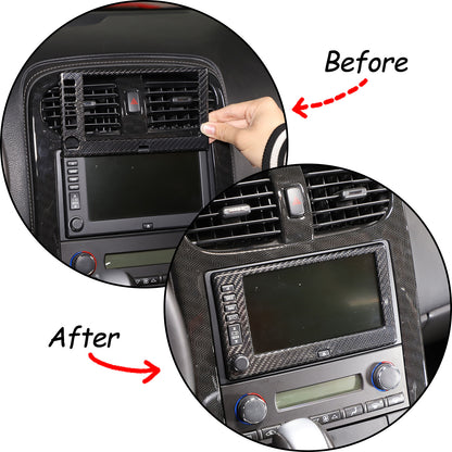 Real Carbon Fiber Center Navigation Screen Trim Cover For Corvette C6 2005-13 5