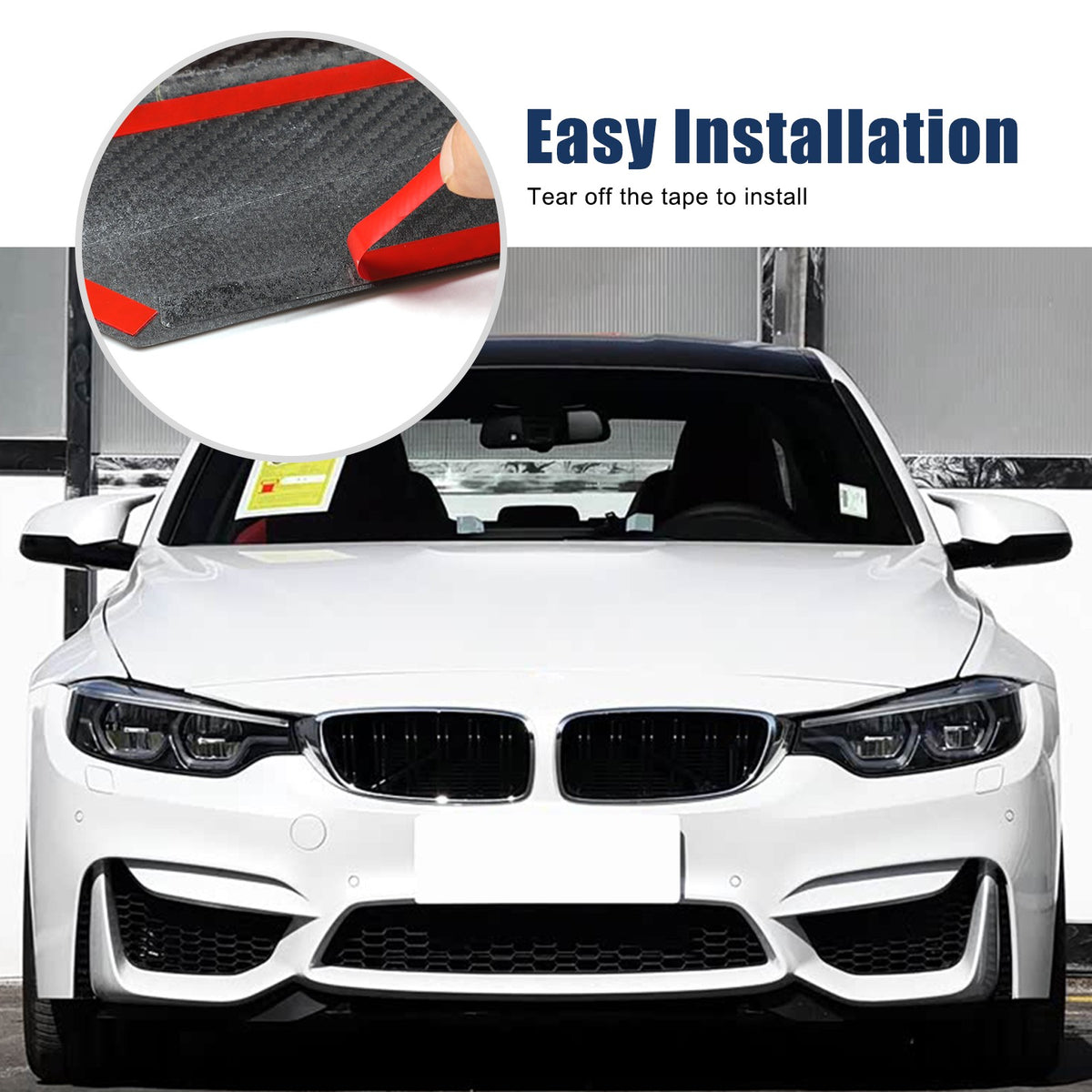 Real Carbon Fiber Front Bumper Upper Trim For BMW M3/M4 F80/F82 2015-2019 4