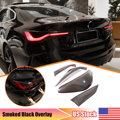 Smoked Rear Tail Light Blackout Overlay Cover For BMW 4 Series G22 G82 2021+ US 1