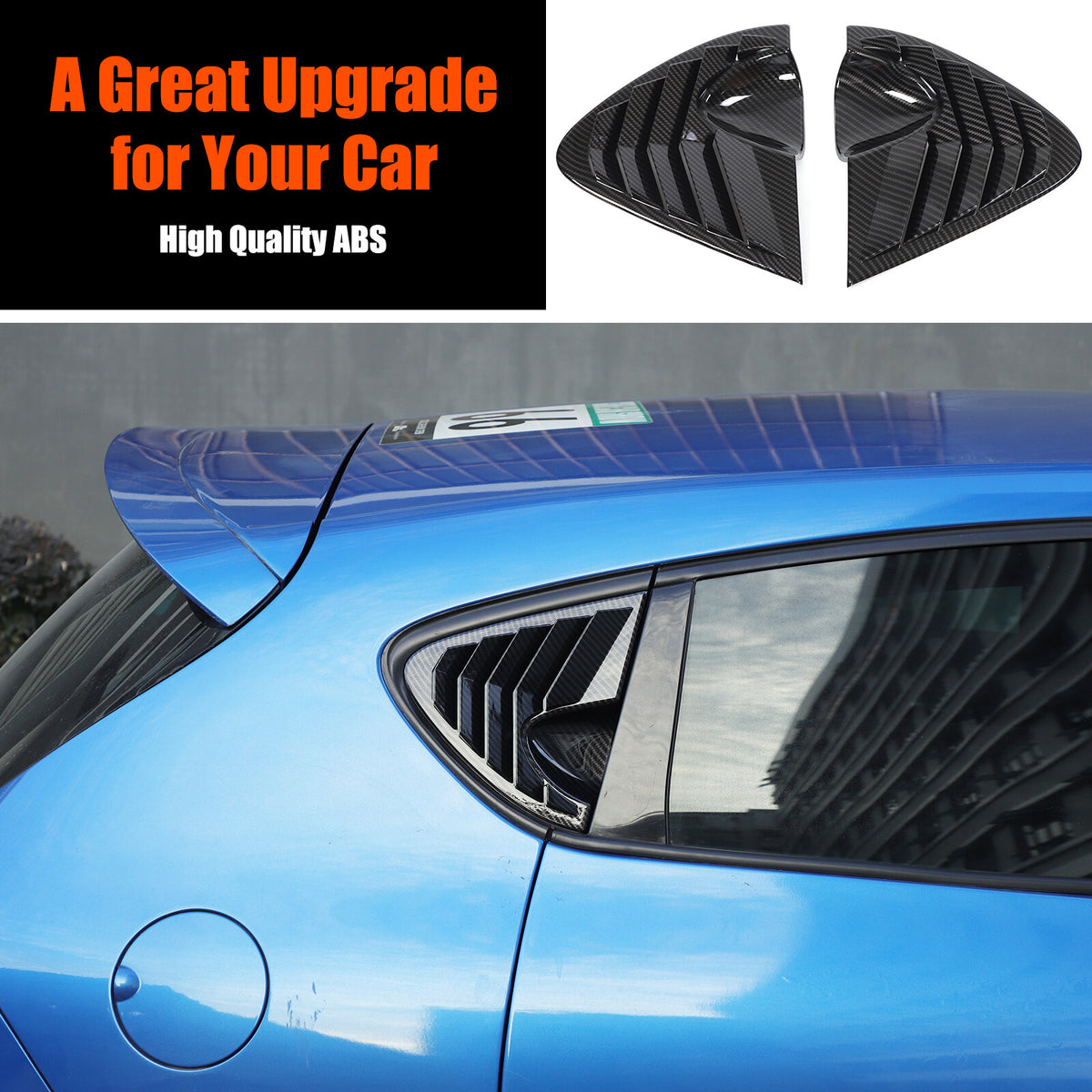 ABS Carbon Fiber Rear Side Window Louver Shutter Cover For Seat Leon MK2 08-12 13