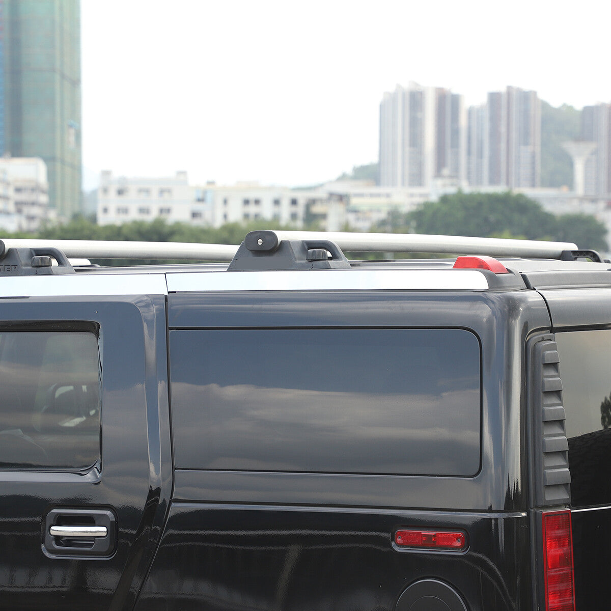 Stick-On Stainless Steel Trim for Top Rail 8Pcs For 2003-2009 Hummer H2 5