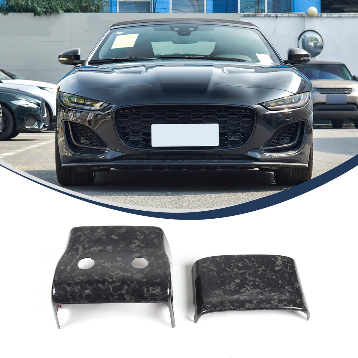Forged Carbon fiber Steering Wheel Base Trim Cover For Jaguar F-TYPE 2013-2024 3