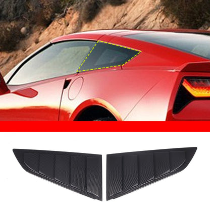 ABS Carbon Fiber Rear Side Window Louver Shutter Trim For Corvette C7 2014-2019 7