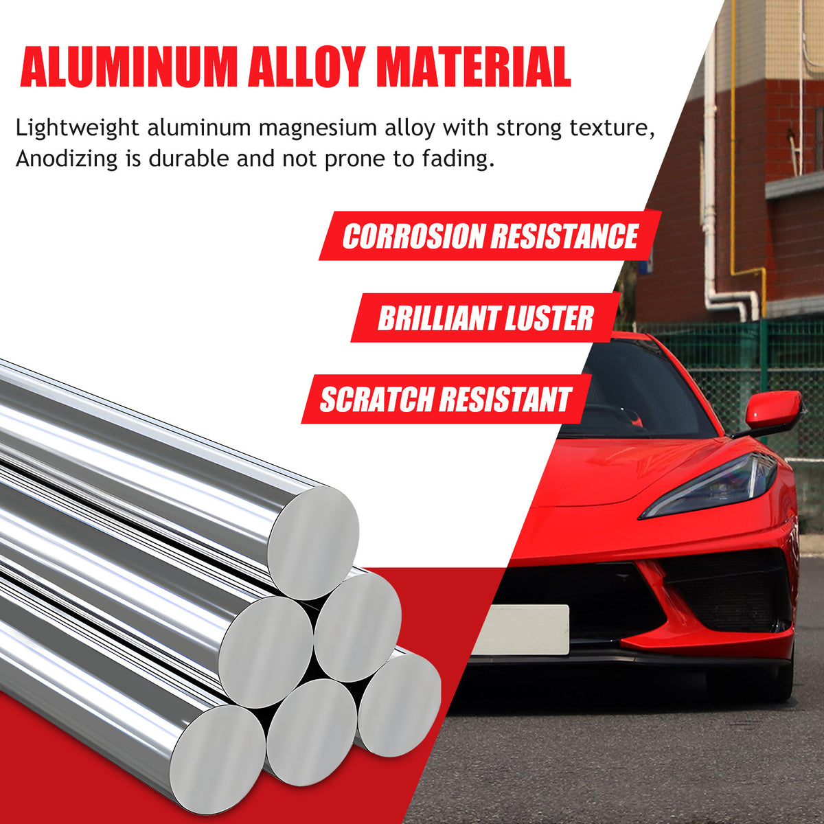 Aluminum Alloy Exterior Hood Engine License Plate Trim For Corvette C8 2020+ US - Variants 11-15 58