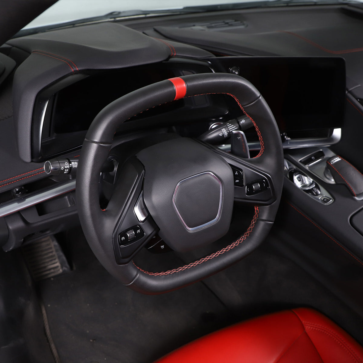 Matte Black ABS Full Interior Set Cover Trim Kit For Corvette C8 2020-25 - Styles 16-20 29