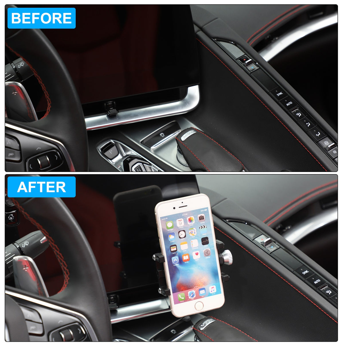 Inner Dashboard Air Vent Phone Holder Mount Bracket For Corvette C8 2020-2025 11