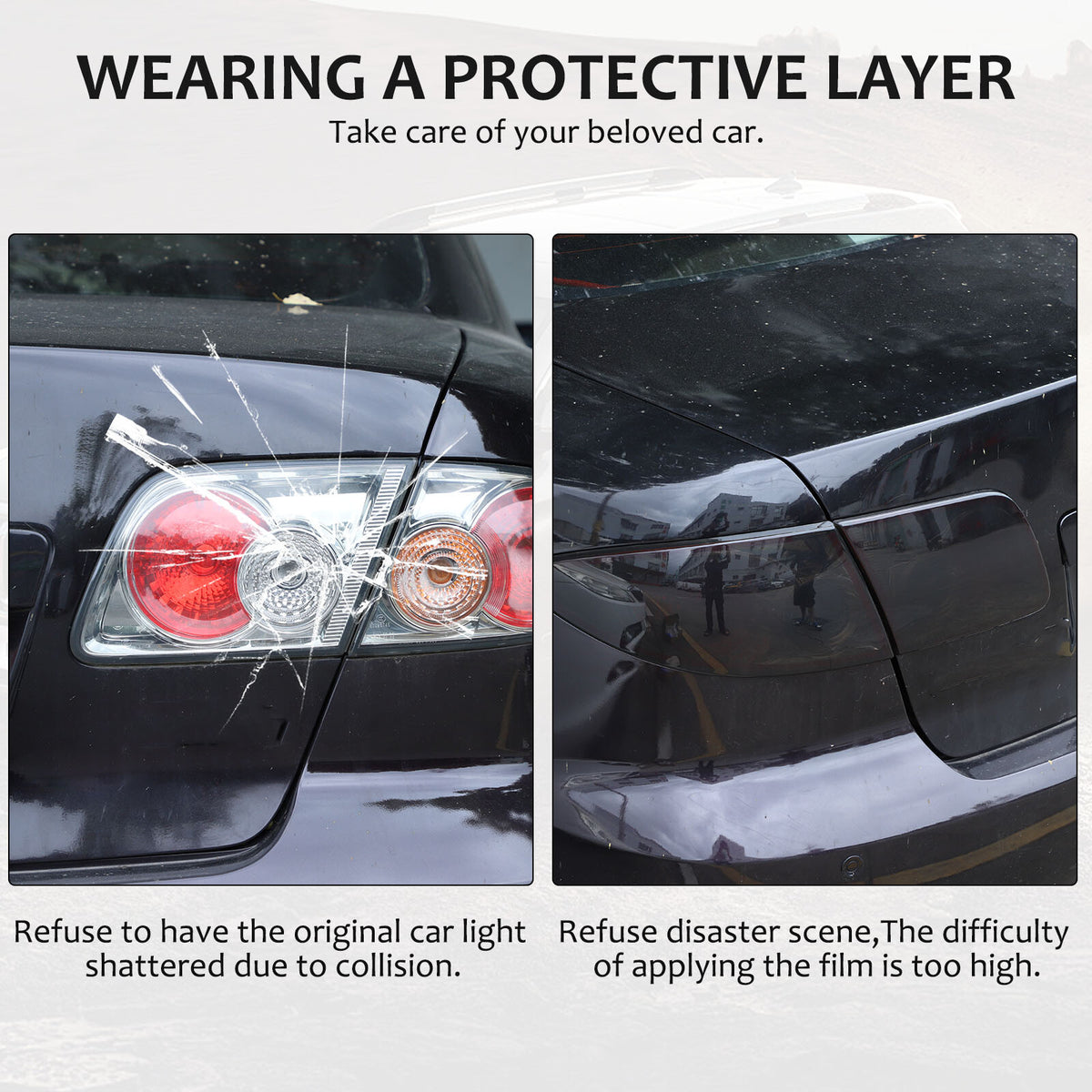 Smoked Black Tail Light Lamp Guard Cover Trim Bezels for Mazda 6 GG 2004~2008 17