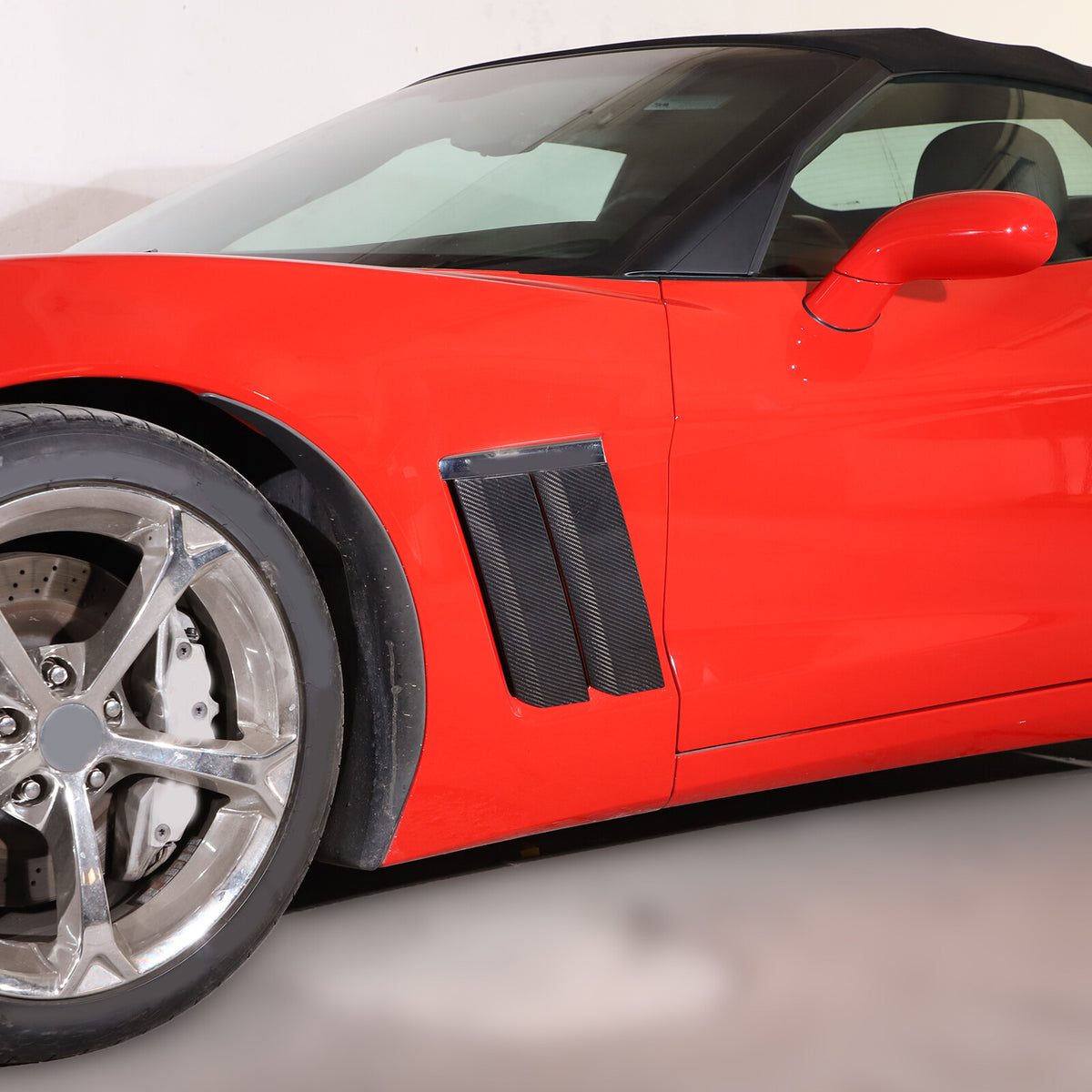Real Carbon Fiber Side Fender Vents Panel Trim Kit For Corvette C6 2005-2013 20