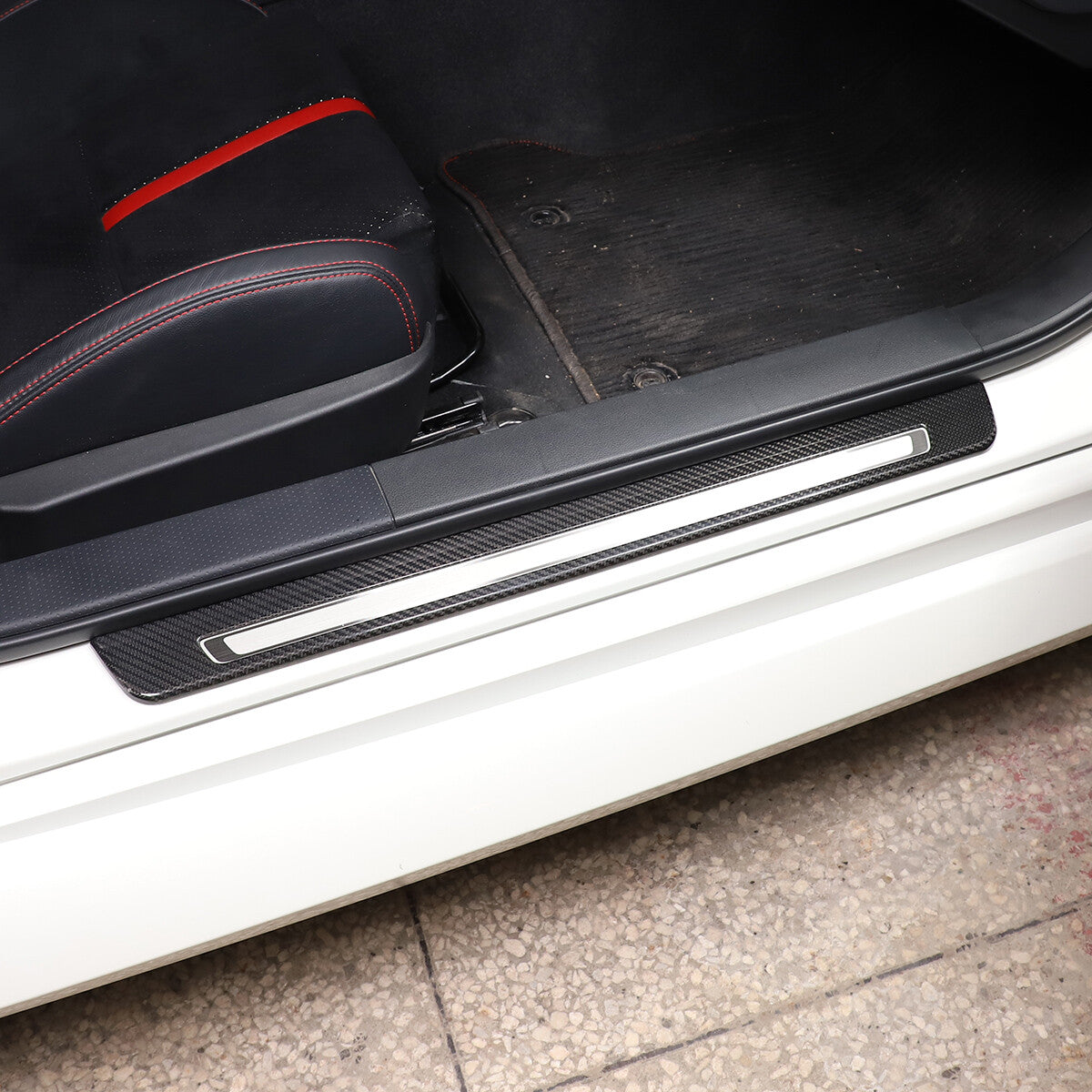 Carbon Fiber Hollow External Door Sill Cover Trim Strip For Subaru BRZ 2022-23 3