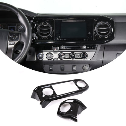 ABS All Black Dashboard Air Vent Outlet Trim Cover For Toyota Tacoma 2016-23 7