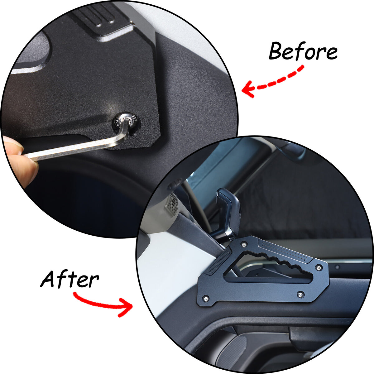 Black Alloy Door Pull Handle Armrest Panel Cover trim For LR Defender 2020-24 13