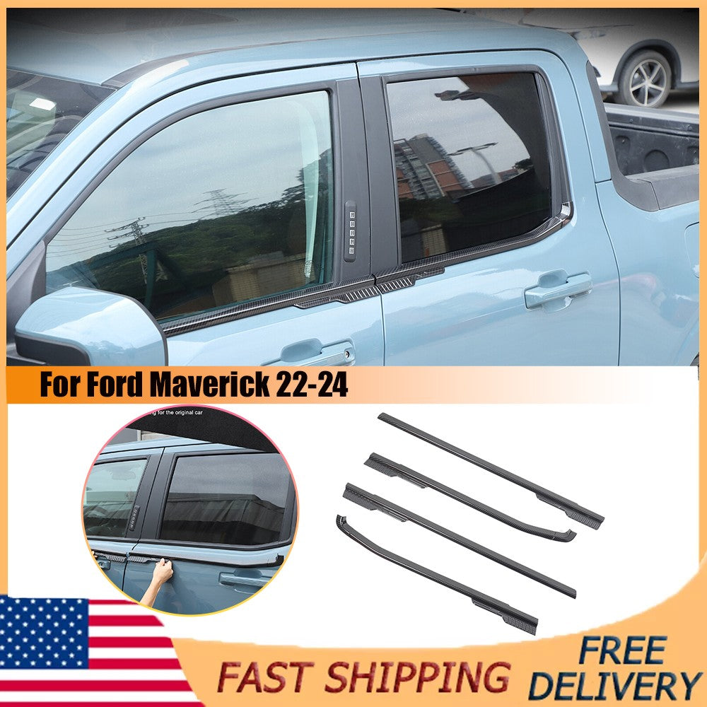 ABS Carbon Fiber Exterior Window Bottom Sill Trim For Ford Maverick 22-24 US 1