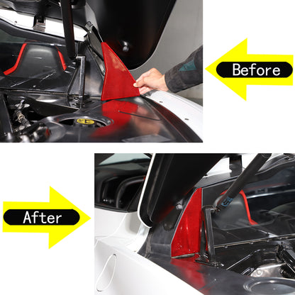 Red Real Carbon Fiber Rear Window Corner Panel Cover Trim For Corvette C8 20-26 7