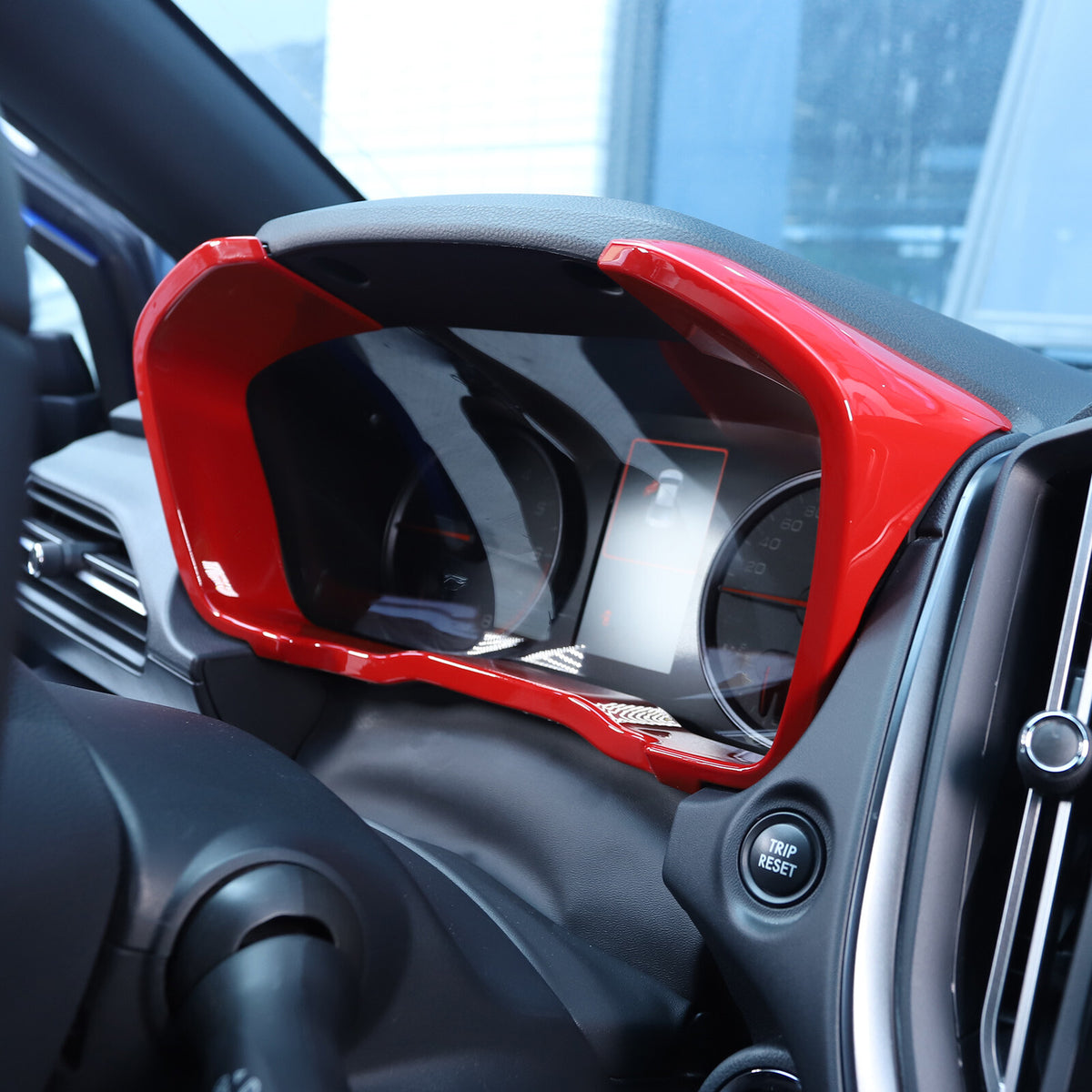 ABS Red Dashboard Instrument Tachometer Frame Trim Cover For Subaru WRX 2022-23 4