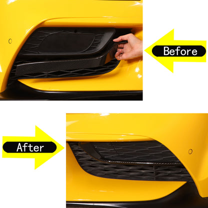 Carbon Fiber Style Front Bumper Side Grill Trim Cover Strip For GR Supra A90 19+ 3