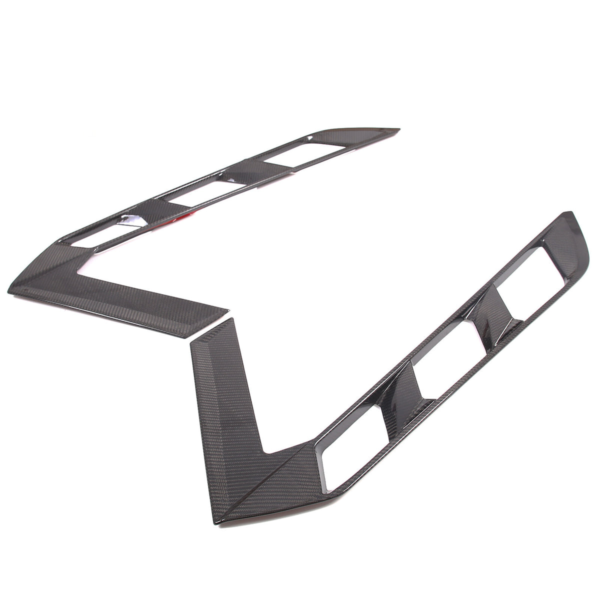 Real Carbon Fiber Rear Window Lower Trim Cover Set For 2020-26 C8 Corvette Coupe 12