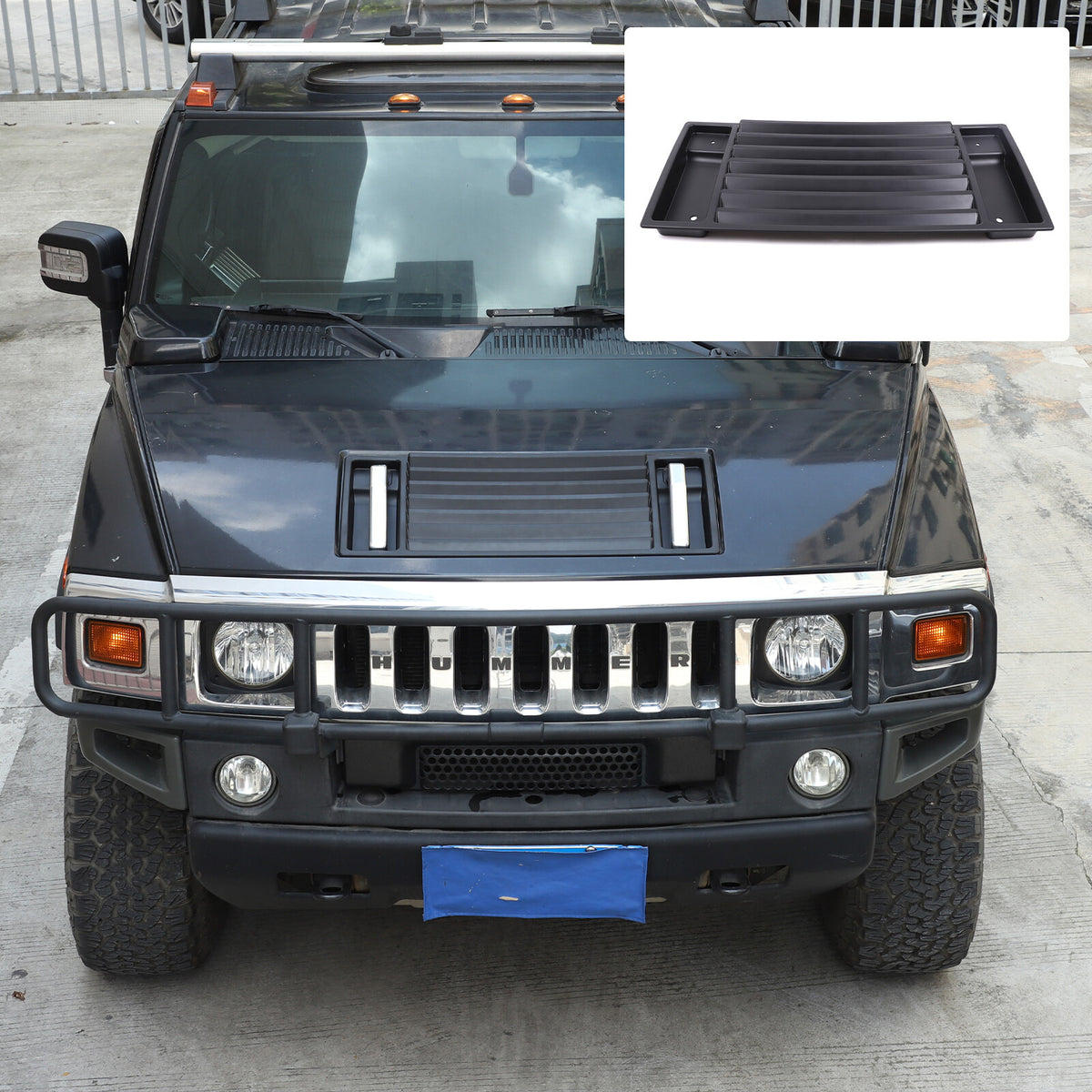 ABS Matte Black Front Hood Grille Engine Cover Trim for Hummer H2 2003-2009 US 8