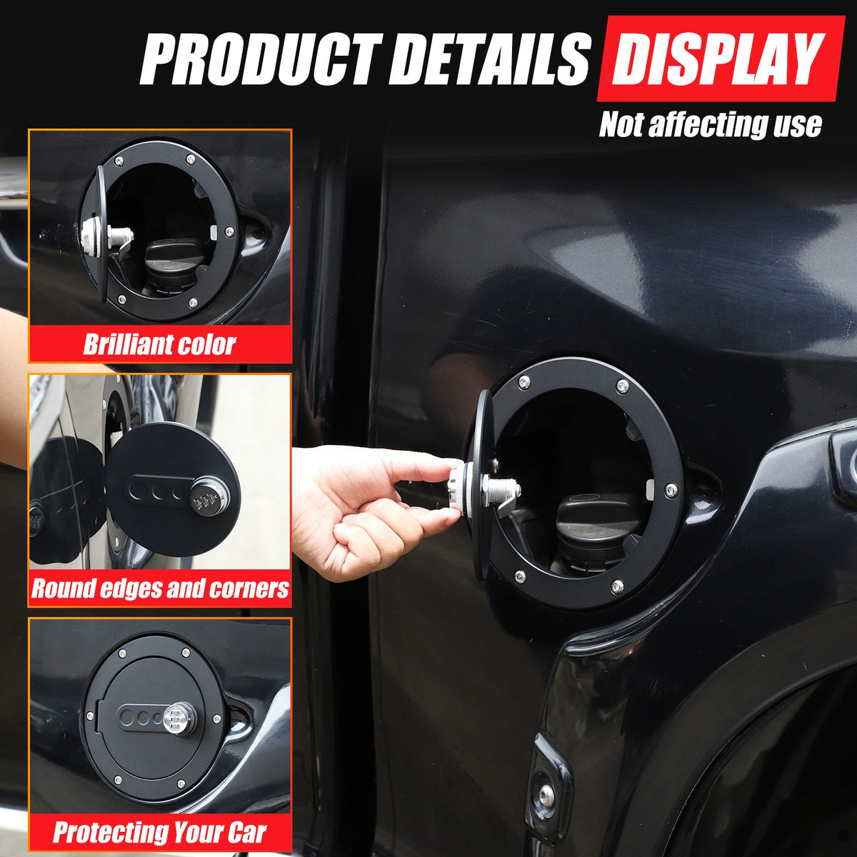 Fuel Cap Anti-Theft Lock Cover with Combination Lock For Toyota Tundra 2007-2021 6