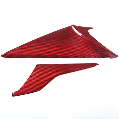 Red Real Carbon Fiber Center Console Side Knee Pad Trim For Corvette C8 2020-25 17