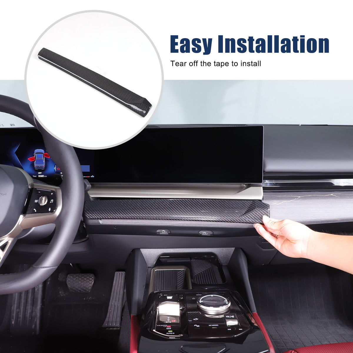 Real Carbon Fiber Navigation Screen Lower trim For BMW 5 Series G60 i5 2024+ 9