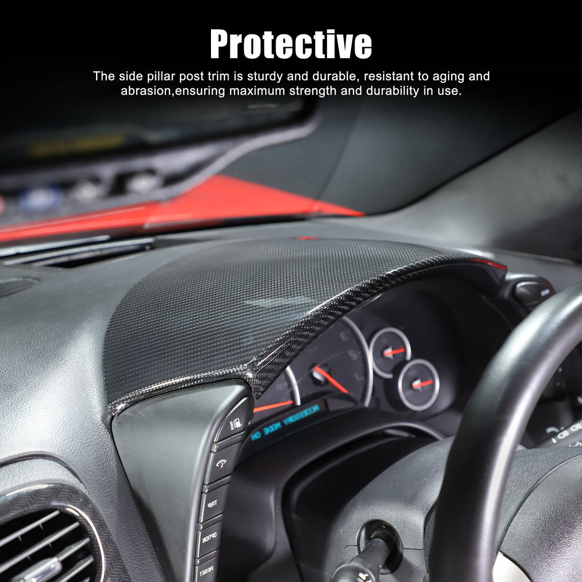 Real Carbon fiber Dashboard Instrument Upper Cover Trim For Corvette C6 2005-13 23