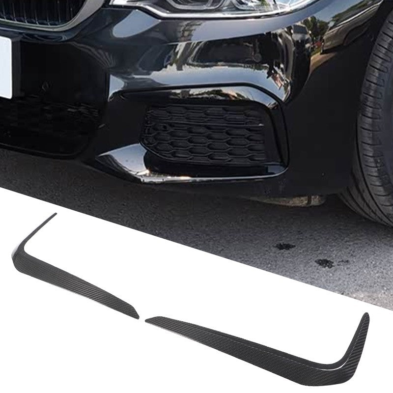 Real Carbon Fiber Front Fog Light Lamp Strip Trim For BMW 5 Series G30 2018-2020 19