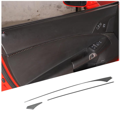 Carbon Fiber Inner Door Panel Waistline Trim Sticker For Corvette C6 2005-2013 3
