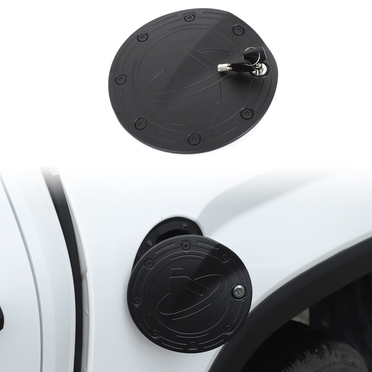 Steel Locking Fuel Door Black Gas Tank Cap Cover Lock Key For Toyota Tundra 22+ 19