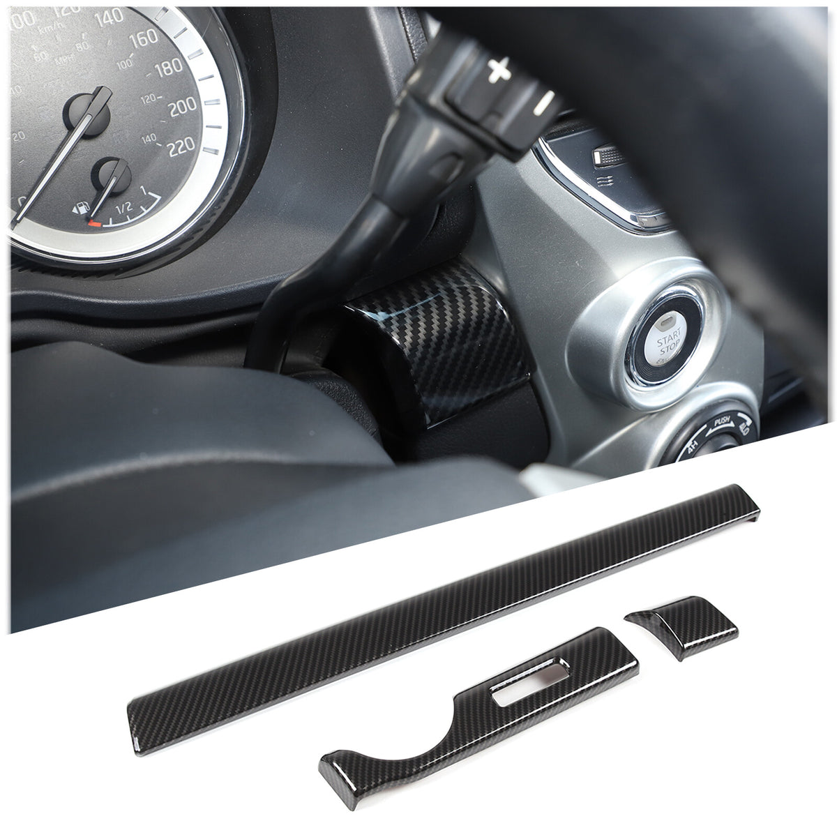 ABS Carbon fiber Dashboard Center Console Trim Cover for Nissan Titan 2016-23 4